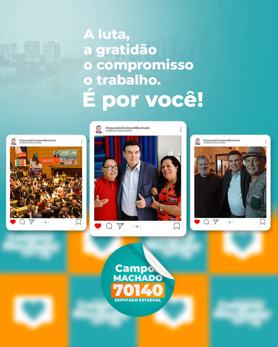 campos_machado's tweet photo. Muito obrigado por todo o apoio que temos recebido!!!
#AvanteSP #SPPraFrente #DeputadoEstadual #CamposMachado #Vote70140 https://t.co/sZbdBqgioZ