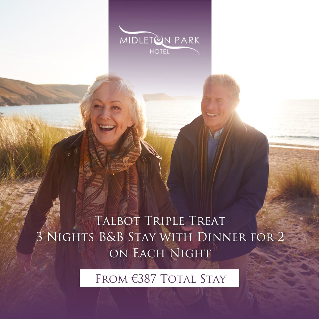 Talbot Hotel Midleton formerly Midleton Park Hotel (@talbotmidleton) on Twitter photo ♥️ East Cork Staycations for 2 ✌🏼
Book one of our <a href="/TalbotHotels/">The Talbot Collection</a> breaks which include B&B Stay and a 3 Course Meal on each night 🤩
Check availability: secure.midletonpark.com/bookings/packa… ♥️ East Cork Staycations for 2 ✌🏼
Book one of our <a href="/TalbotHotels/">The Talbot Collection</a> breaks which include B&B Stay and a 3 Course Meal on each night 🤩
Check availability: secure.midletonpark.com/bookings/packa…