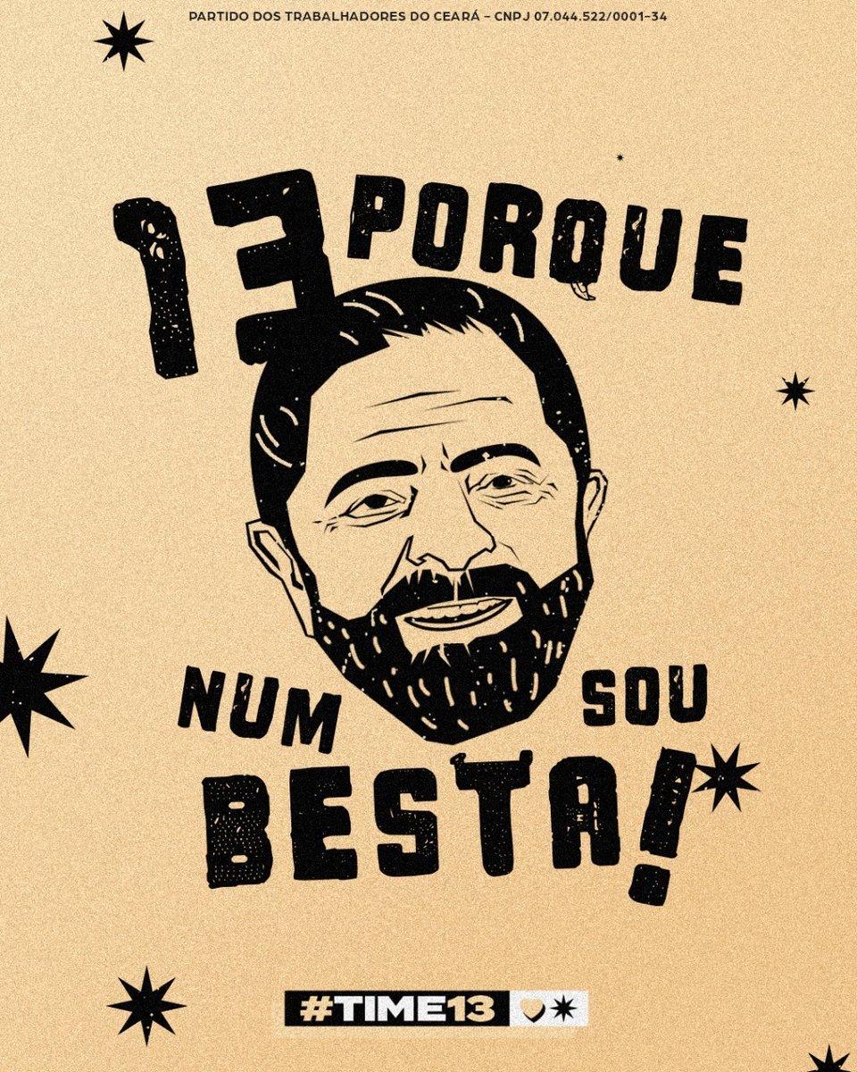 PTCeara's tweet photo. Ouuuura se nuuum vou! É #13 meu fí! 😂
#PTCeará #Vote13 #Timedo13 https://t.co/3Mo1rfAcUP