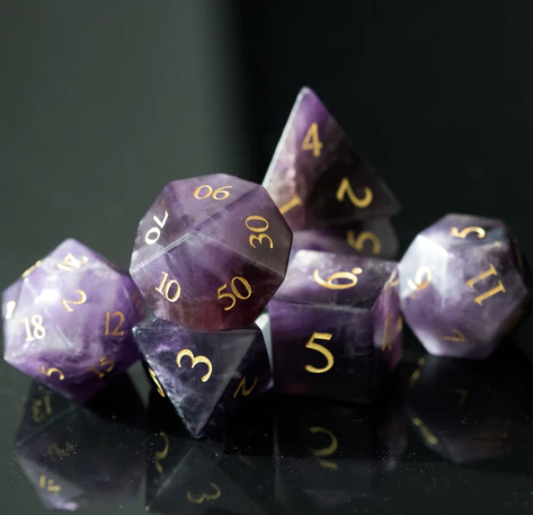 I'm doing a #giveaway of amethyst stone dice!  

To enter, comment, like, and RT this post and follow 
<a href="/CritsOnly/">Only Crits</a>. Winner on October 8.

Can't wait? You can also unlock a 12% discount by visiting the site using our affiliate link: 

onlycrits.com/rpgmatch

#ttrpg #dice #Amethyst