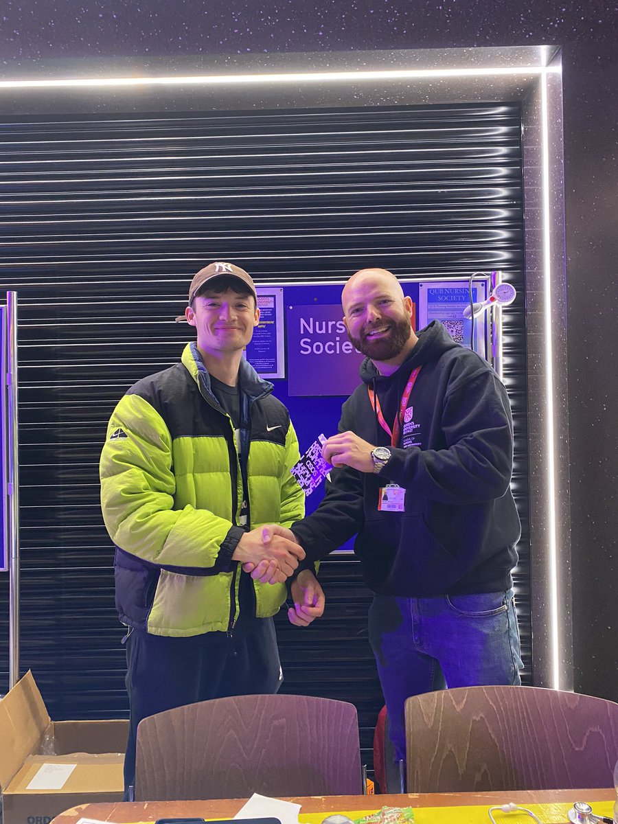 QUBNSOC's tweet photo. Congratulations to our top 3 winners! Michael’s BP was 125/70❤️ Thanks to eveyone who came down and said hello. Sign up as a member via the link https://t.co/p1y2464o6x and keep up to date with all the info on our upcoming events✅ https://t.co/dOyQAmTeqN