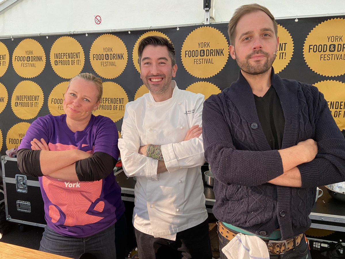 Cook off CHAMP!! I went head to head against Sarah Unwin from <a href="/BBCYork/">BBC York</a> for the <a href="/YorkFoodFest/">York Food Festival</a>. Chef Marc Williams from @TheGrandYork gave us the challenge of a cheese soufflé 😬 I only won by 1% though 🙌👨‍🍳 #chef #cooking #cookeryschool #foodfestival #york <a href="/theyorkmix/">YorkMix</a>