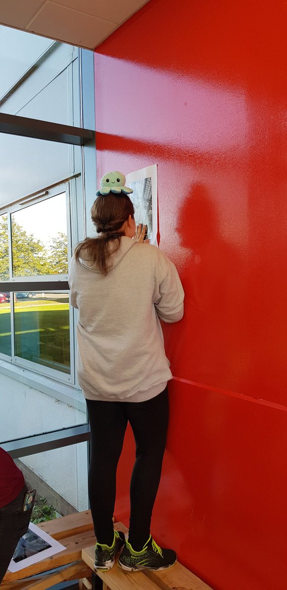 MrsP_maths21's tweet photo. So much fun getting everything out and running for the @mathsweekscot today @StDavidsHS We even had a mascot to help us with the hard work. More photos coming tomorrow, very proud of all the helpers and their hard work! https://t.co/RmeJptTYe0