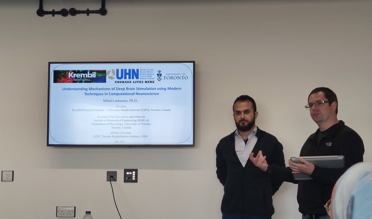 Xingle9's tweet photo. Many thanks for the very impressive presentation about #DeepBrainStimulation and #ComputationalNeuroscience, given by @MLankarany who is from #UniversityofToronto and coming to Manchester to visit our lab now, hosted by @a_casson in @OfficialUoM @uom_mecd https://t.co/54sQjUHvU2