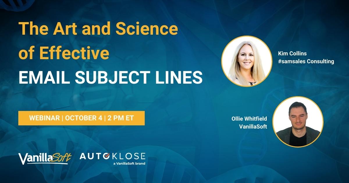VanillaSoft's tweet image. 🎣 Grab a prospect&apos;s attention
📧 Get emails opened
😃 Leave them wanting more

Kim Collins &amp;amp; @OllieWhitfield_ will dive into the art and science of creating the most unique and effective email subject lines.

Register now!

sbee.link/uh9qkvm38b
#EmailSubjectLine #SalesEmail