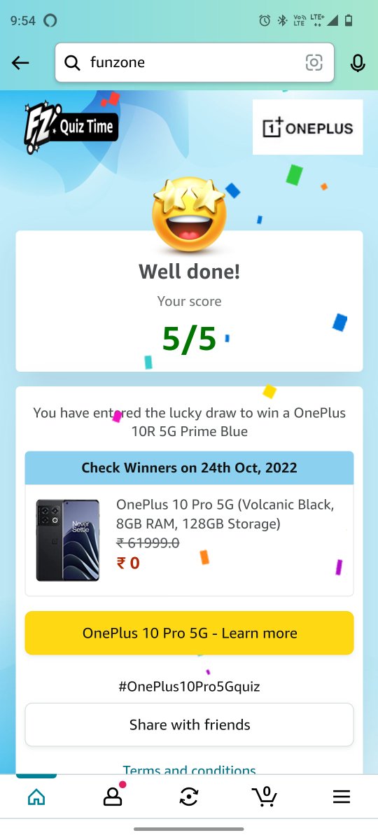 I played this interesting Quiz on Amazon I played this interesting Quiz on Amazon-Play games at Amazon FunZone  amazon.in/game/share/gV7… #OnePlus10Pro5Gquiz