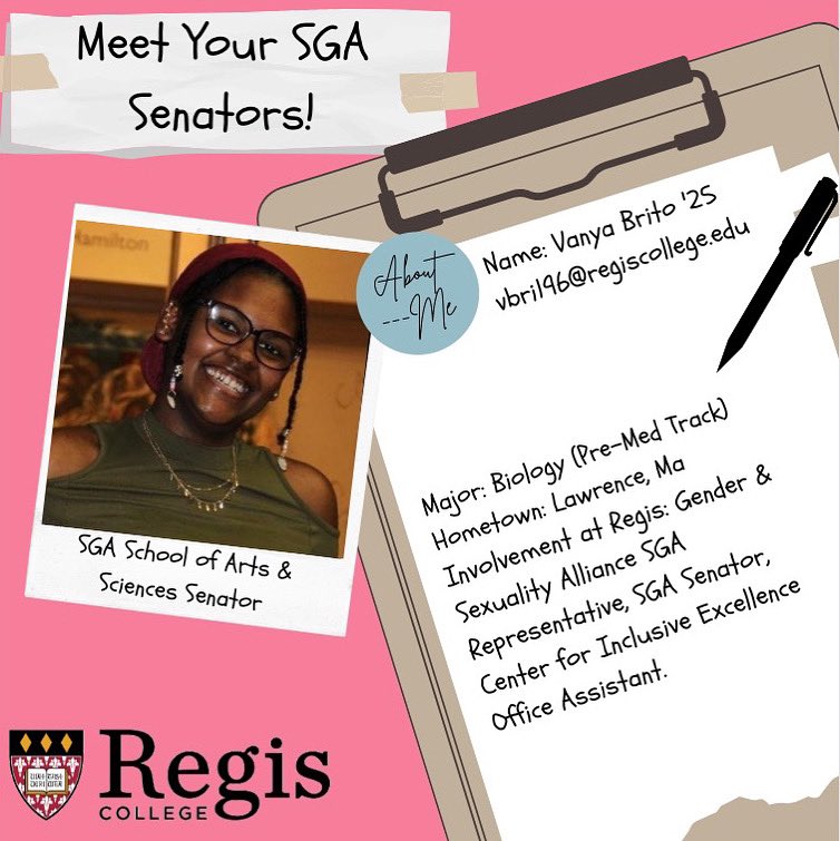 Congratulations to Vanya Brito on being named the SGA Senator of the School of Arts and Sciences!