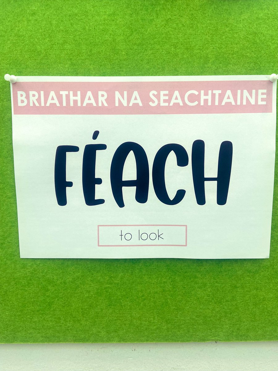 CheallaighMs's tweet photo. Gach seachtain beidh seanfhocal, focal agus briathar nua againn ar an gclár fógraí. Déan iarracht iad a úsáid an tseachtain seo! 💚🇮🇪 #seanfhocalnaseachtaine #focalnaseachtaine #braitharnaseachtaine #cbcgaeilge @ClaregalwayColl https://t.co/G9X6Wig1g8