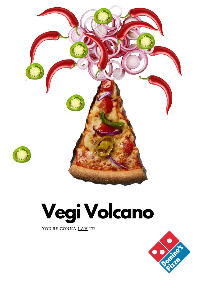 jade_wakes's tweet photo. One Minute Brief of the Day is to create posters advertising your favourite pizza toppings! #OMBakeOff @OneMinuteBriefs 

“You’re gonna lav it!” 🌋 @dominos https://t.co/d9lT49DP5R