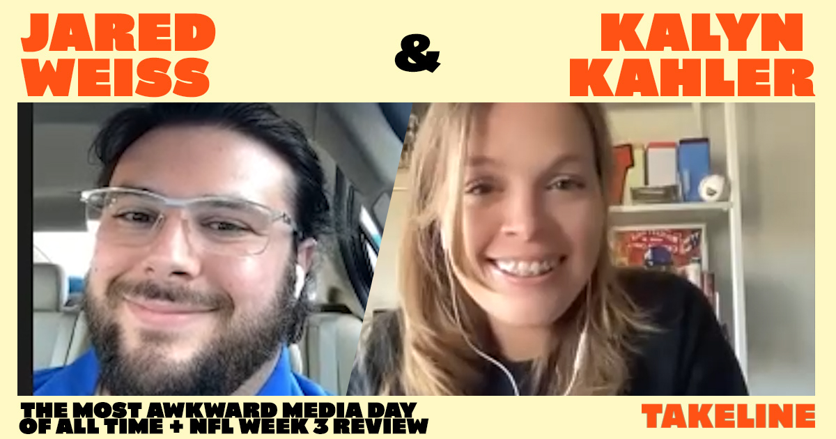 CrookedMedia's tweet photo. New #Takeline: @netw3rk is joined by @NonProfitComic to discuss the NBA's media day, @JaredWeissNBA to unpack the situation between Ime Udoka and what it will mean for the Celtics, and @kalynkahler to recap Week 3 of the NFL season in a new episode: https://t.co/enwQnmTfIT https://t.co/kECDeKoUeo