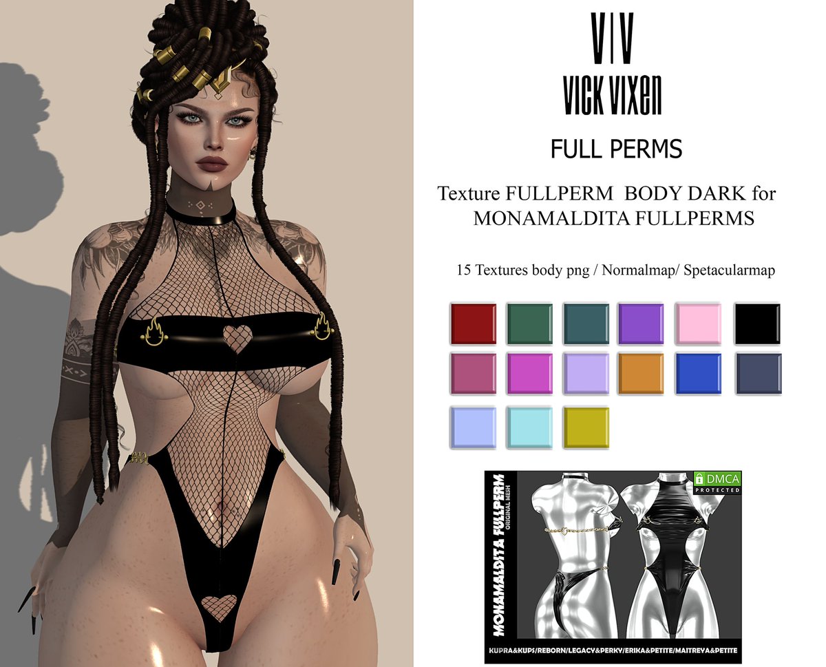 ls_store3's tweet photo. VIV PERMS - TEXTURE MONAMALDITA - BODY DARK
ONLY TEXTURES FULLPERM
15 textures png / normalmap/spetacularmap
MP : https://t.co/piALAdLtah
#secondlifefashion ,#secondlifeavi📸 ,#secondlifedesign ,#secondlifefullperm
https://t.co/ghJ52NivtD https://t.co/3U9poDjgCU