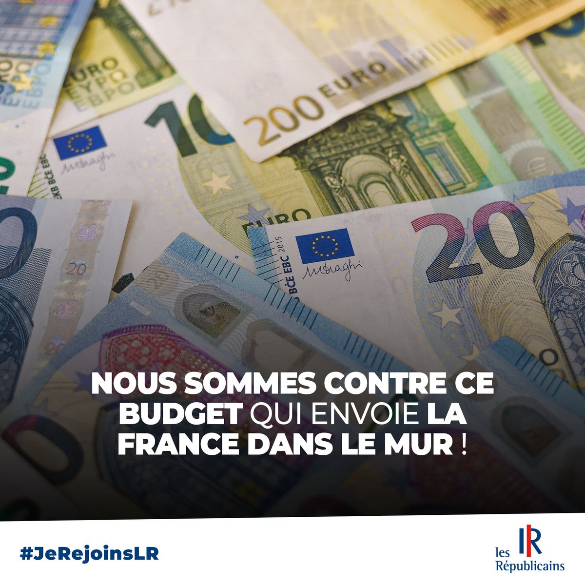 lesRepublicains's tweet photo. Plus de 50 milliards de dépenses en plus, plus de 158 milliards de déficit, plus de 3000 milliards de dette.... Oui, nous sommes conte ce #Budget23 qui envoie la France dans le mur ! https://t.co/88maSypANZ