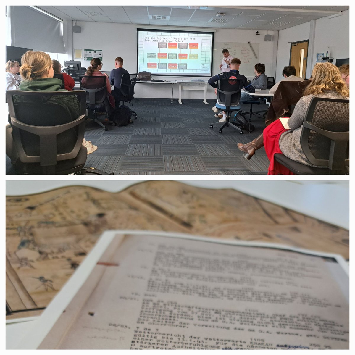 teachistory1066's tweet photo. Wow what a day!! We've all been thinking extremely hard!! Thank you @The_History_Man for sharing with us your expertise and insights in using archives to enable students to engage with history... we are all feeling very inspired! @UkNatArchives @UKNatArcEdu @UWPGSEC https://t.co/OOpNHIDjrf