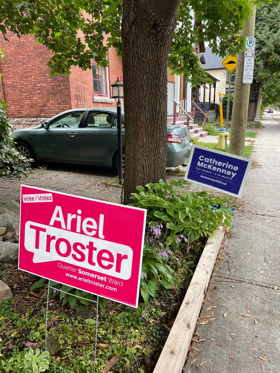 ottawasim's tweet photo. …

(the first time I ever had a lawn sign was for @cmckenney the last time they ran- happy to add @ArielTroster as my second lawn sign) https://t.co/lh7vouXwaw
