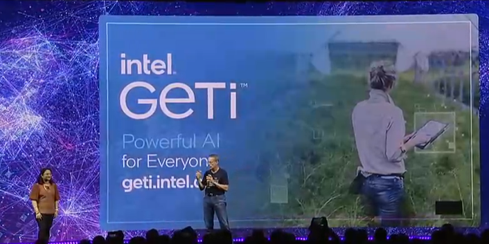 JimStLeger's tweet photo. Announcing @Intel GETi. Powerful #AI for everyone. https://t.co/b5kLitSowI coming in Q4 2022. #IntelON #IAmIntel https://t.co/yX76VjO7cq