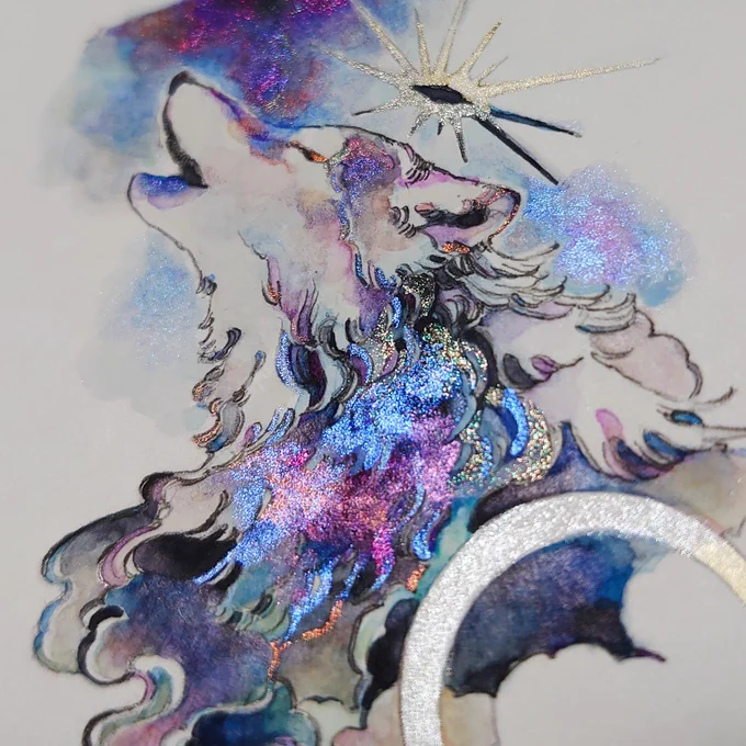 #オオカミ展 原画も出します星色に染めて。 
