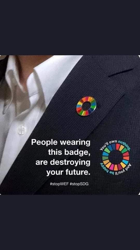 YujunWale's tweet photo. 注意⚠️‼️
戴着这个徽章的人,正在毁掉你的未来。
#stopWEF #stopSDG
你将一无所有。 快乐的 https://t.co/KG4rt0GpfK