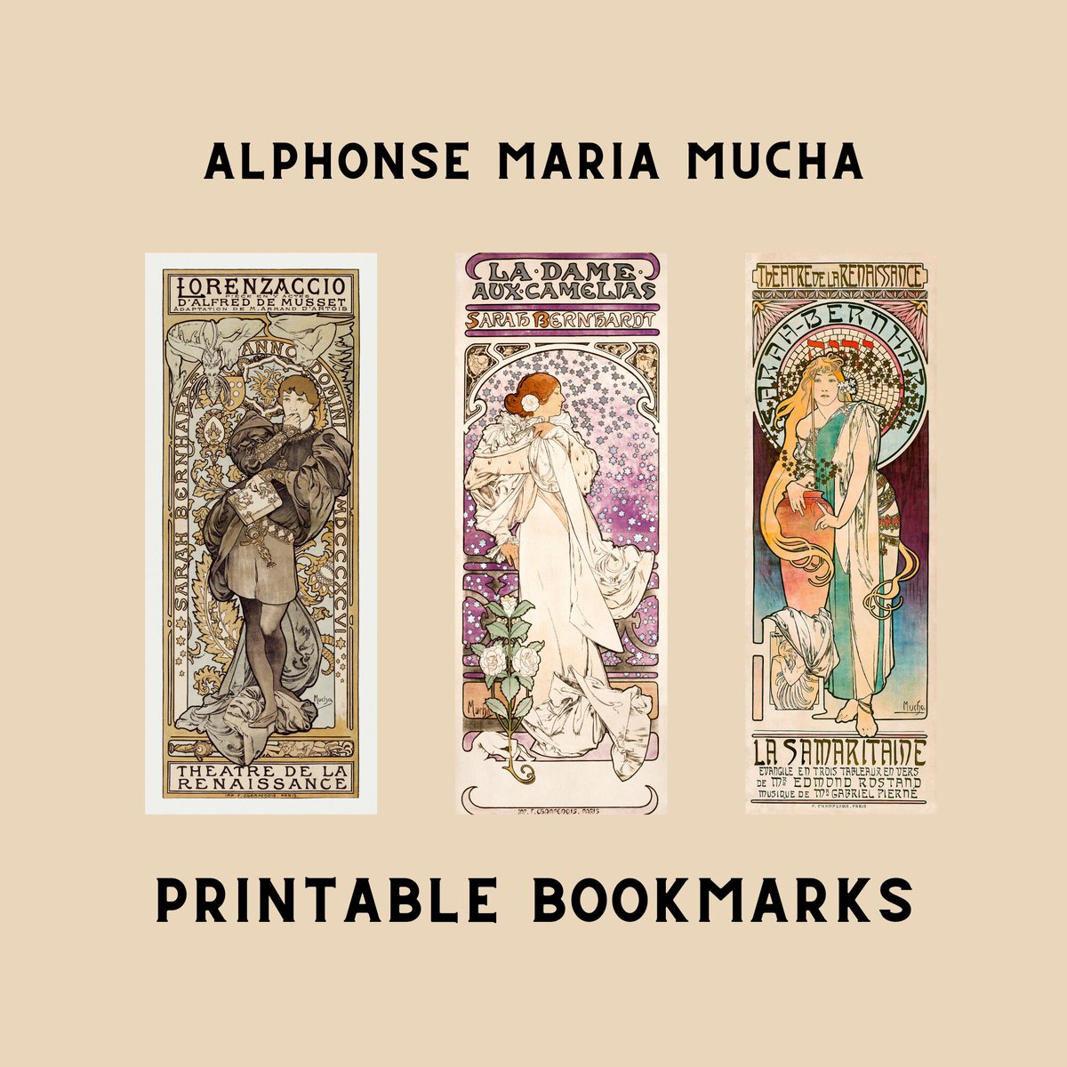 RivetAndLeaf's tweet photo. Excited to share the latest addition to my #etsy shop: Alphonse Mucha Art Nouveau Printable Bookmarks (Set of 3) (Instant Download) (PDF File) https://t.co/GxMBcMcK2x #beige #pink #muchaprints #muchabookmarks #artnouveau #19thcenturyprints #vintageprints #frenchartists https://t.co/4DfI7kFBLb
