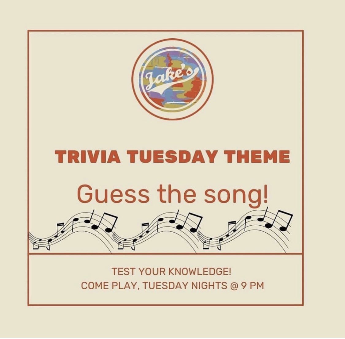 JakesonDevine's tweet photo. IT’S BACK! Guess the song trivia tonight at 9pm! 🎶 https://t.co/cPHj4goPZZ