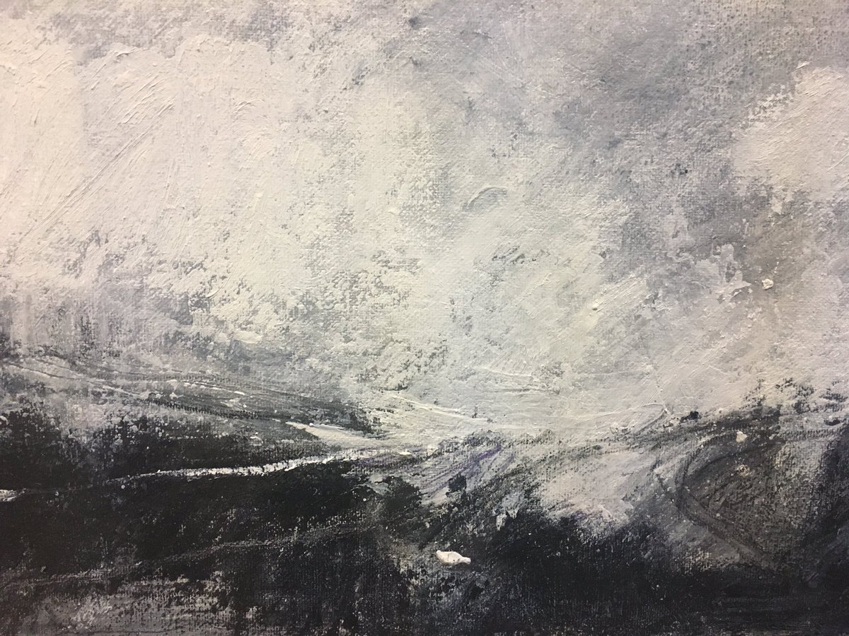 And a small mixed media drawing on raw canvas - misty landlines on Dartmoor… #landlines #drawing #sketch #dartmoor #dartmoorlandscape #dartmoornationalpark #mixedmediadrawing