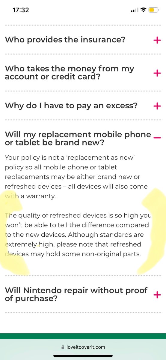 AimeeTierney's tweet photo. @loveitcoverit got my replacement phone &amp; the battery capacity is 89%. I called &amp; was told that it’s refurbished however your website says “you won’t be able to tell the difference compared to new devices” clearly this is a massive difference to a new device. Regret my policy https://t.co/tj7VVX3XFr