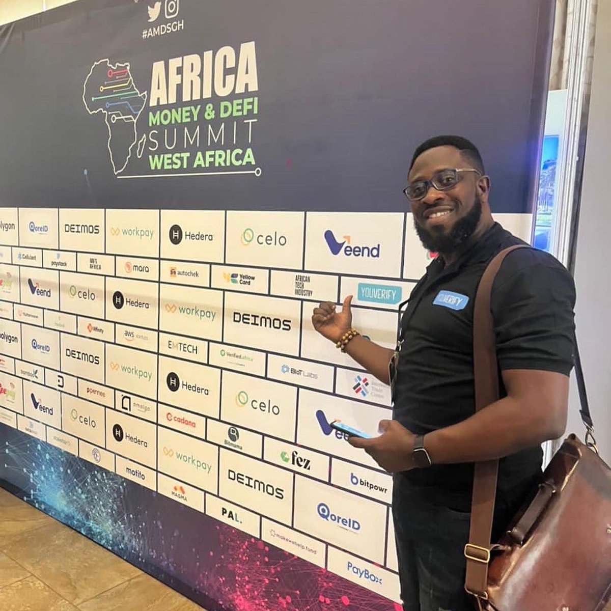 YoucheckOnline's tweet photo. Spot our #humansofyv reporting live at the Africa Money & Defi Summit in Accra 🇬🇭
#youverify #youverifytakesaccra #humansofyv #africasummit #AfricaMoneyDefi #fintech #FinTechNews https://t.co/SmHPio3QWE