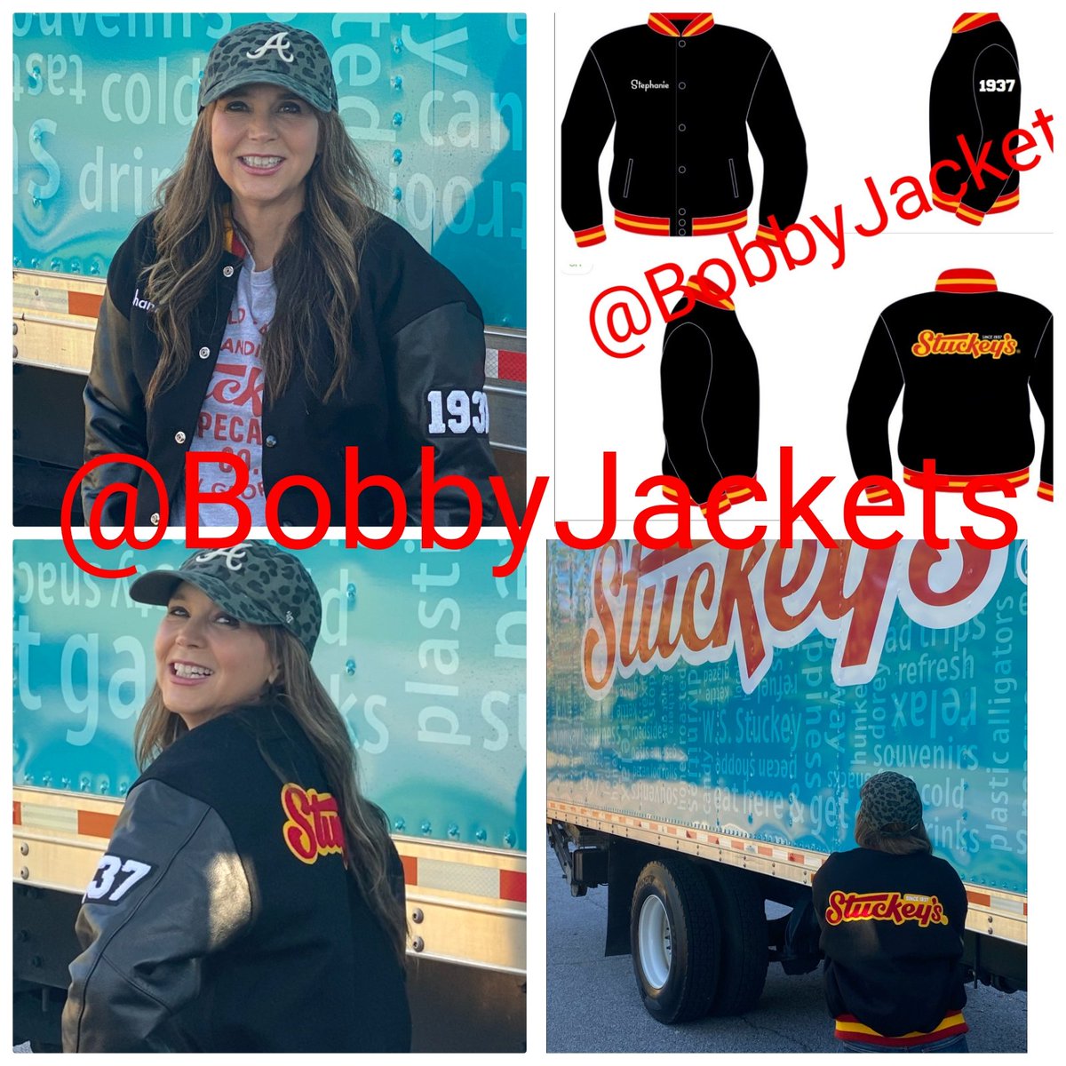 BobbyJackets's tweet photo. CEO Steph Rocking her new Stuckeys Varsity Jacket from Bobby Jackets. #ceo
#stuckeys #swag #varsityjackets #branding
#customvarsityjackets #customdesign
#chenillepatches #BOBBYJACKETS #pecanlogrolls
#atlanta #varsity https://t.co/oUq7ovV5SH