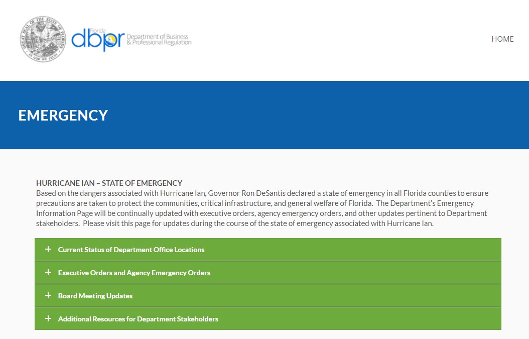 Florida dbpr on twitter visit the dbpr emergency page at https t