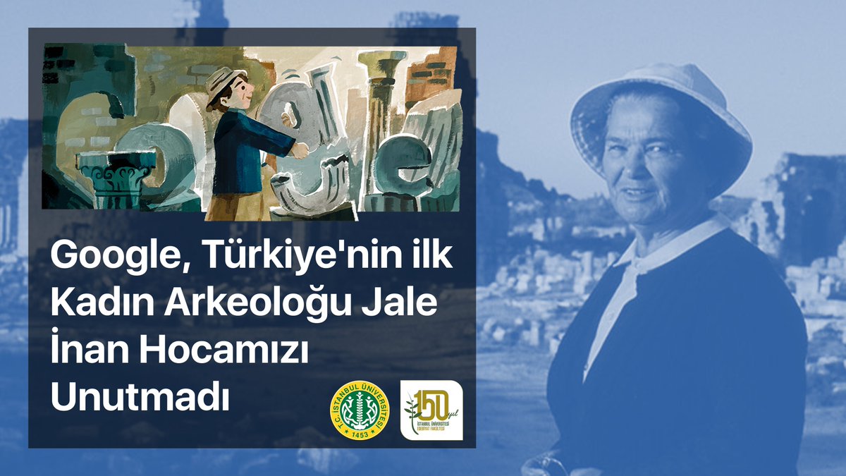 Google ana sayfasına, Türkiye'nin ilk kadın Arkeoloğu Prof. Dr. Jale İnan Hocamızı taşıdı. İnternet kullanıcıları "doodle"yi tıklayınca Jale İnan'ın biyografisine ve fotoğraflarına ulaşabiliyor.

İ.Ü. Edebiyat Fakültesi ailesi olarak rahmetli hocamızı saygı ve rahmetle anıyoruz.