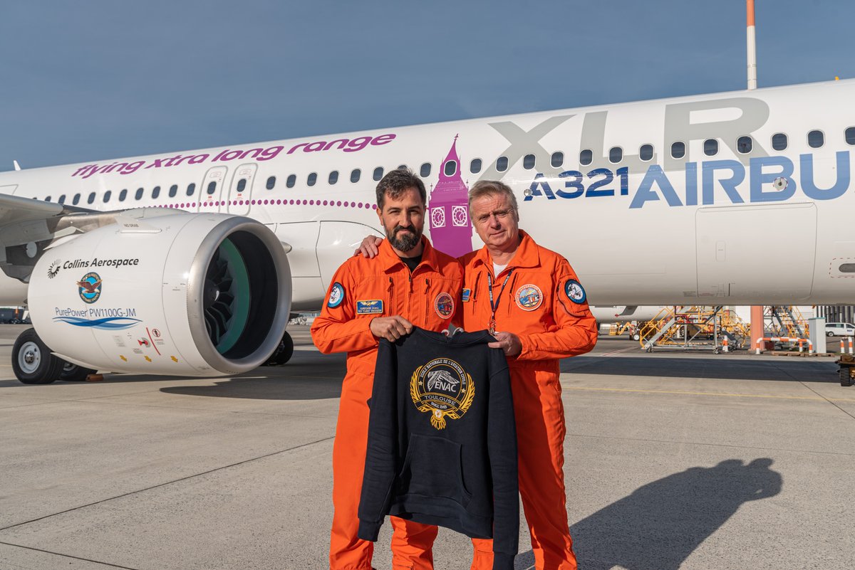 ENAC_Alumni's tweet photo. Christophe BERTRAND (IENAC 86 T) et Cédric FAVRICHON (IENAC 17 OPS) ont effectué le premier vol du second prototype de l'A321 XLR, le 23 septembre !
En savoir plus : https://t.co/eigZuqnDO7 https://t.co/Lk6x1gk0gb