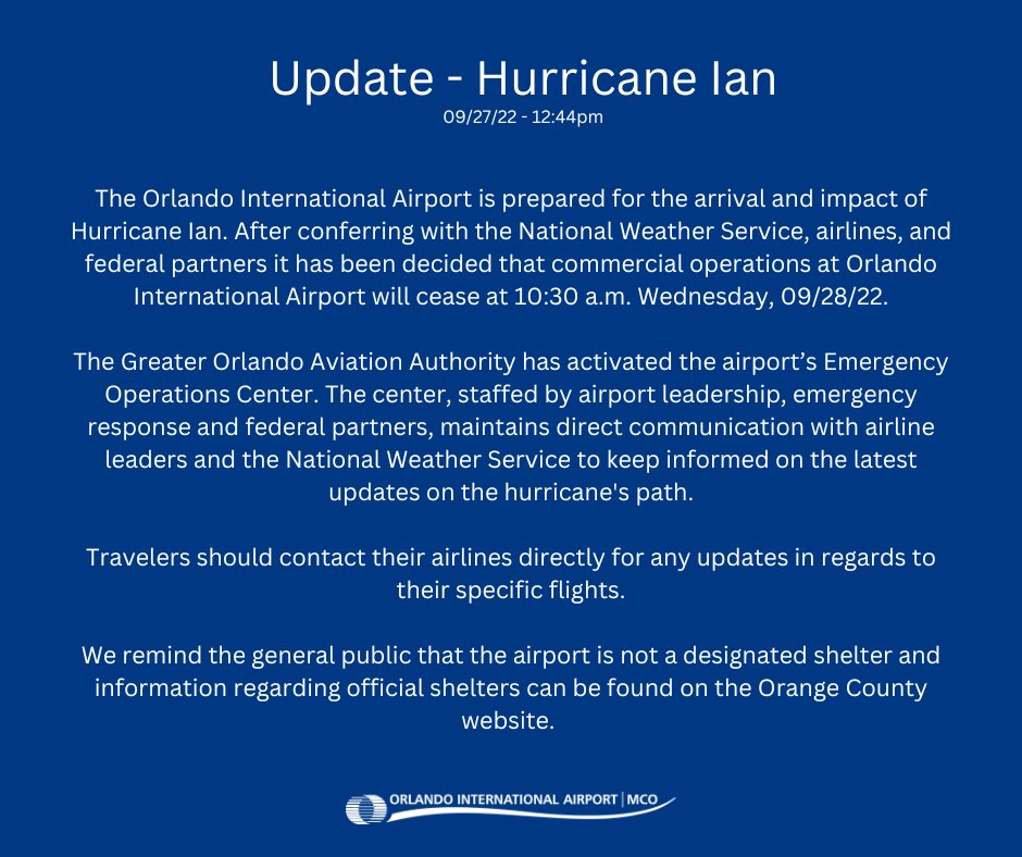 Orlando International Airport (MCO) - Parking Alert: All E-Pass and SunPass  entry lanes in our parking areas will be closed for equipment upgrades  starting at noon today, 4/27 and are expected to