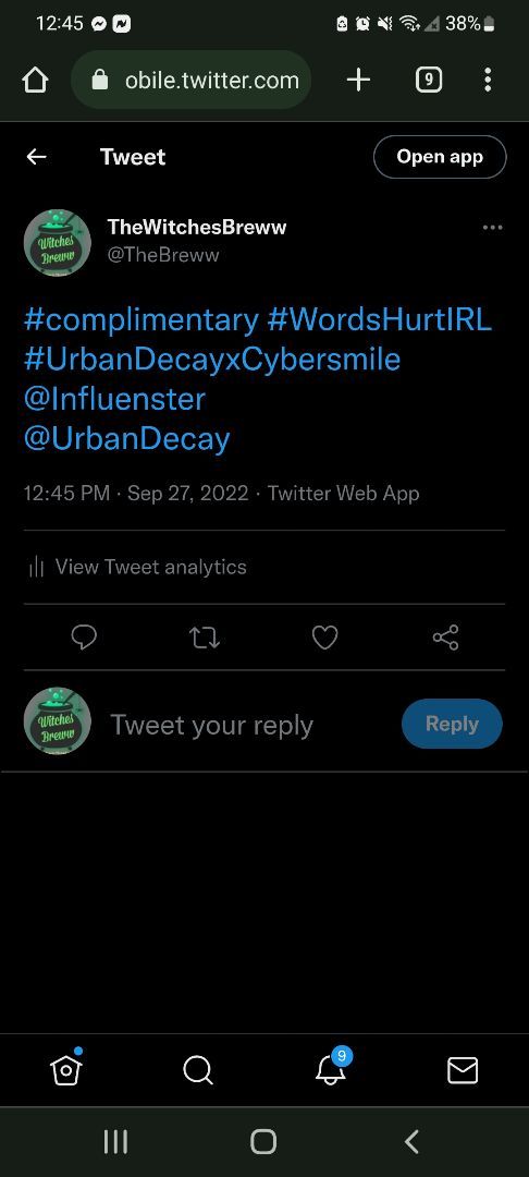TheBreww's tweet photo. #complimentary #WordsHurtIRL #UrbanDecayxCybersmile @Influenster @UrbanDecayCosmetics https://t.co/waIqH2p84c