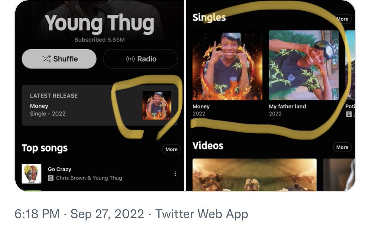 MxBeings's tweet photo. @YoungStonerLife @youngthug  @youtubemusic got hacked, this was added recently, and damn https://t.co/FJVV006byY