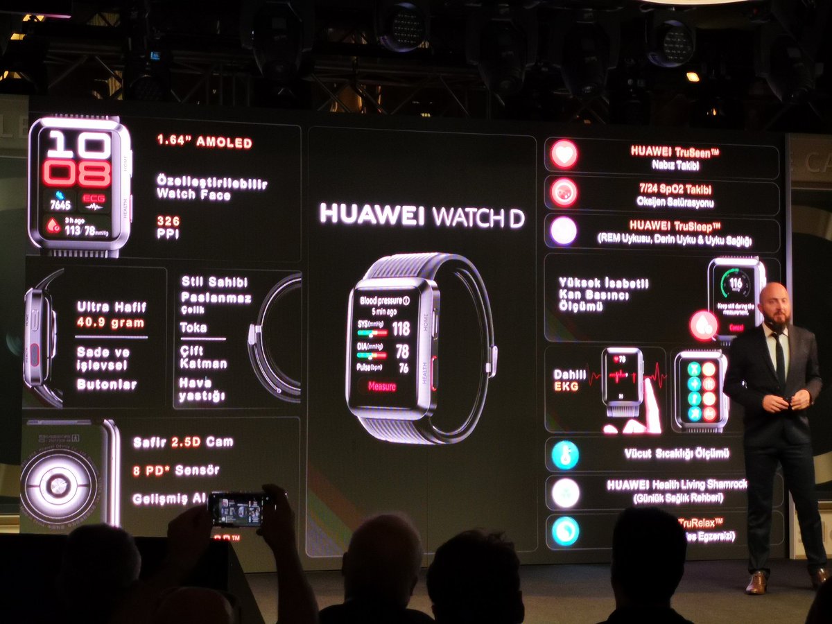 AliYavuzSahin's tweet photo. #huawei #watchD Türkiye , bu saat ile artık tansiyon ölçülebilecek, ilginç bir ürün olmuş. Hava sıkıştırma ile ölçüm yapan saatin çalışma presibi ilgi çekici https://t.co/VvxjCviqFY
