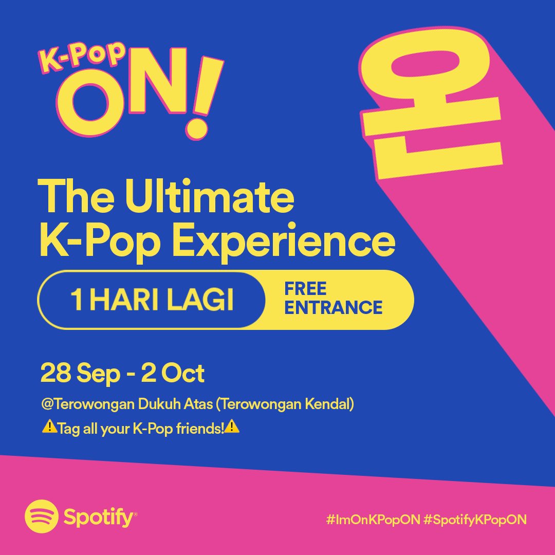 SpotifyID's tweet image. Psst.. jangan sampai FOMO ketinggalan acara daebak ini! Kapan lagi bisa dapetin K-Pop experience kayak gini? 👀