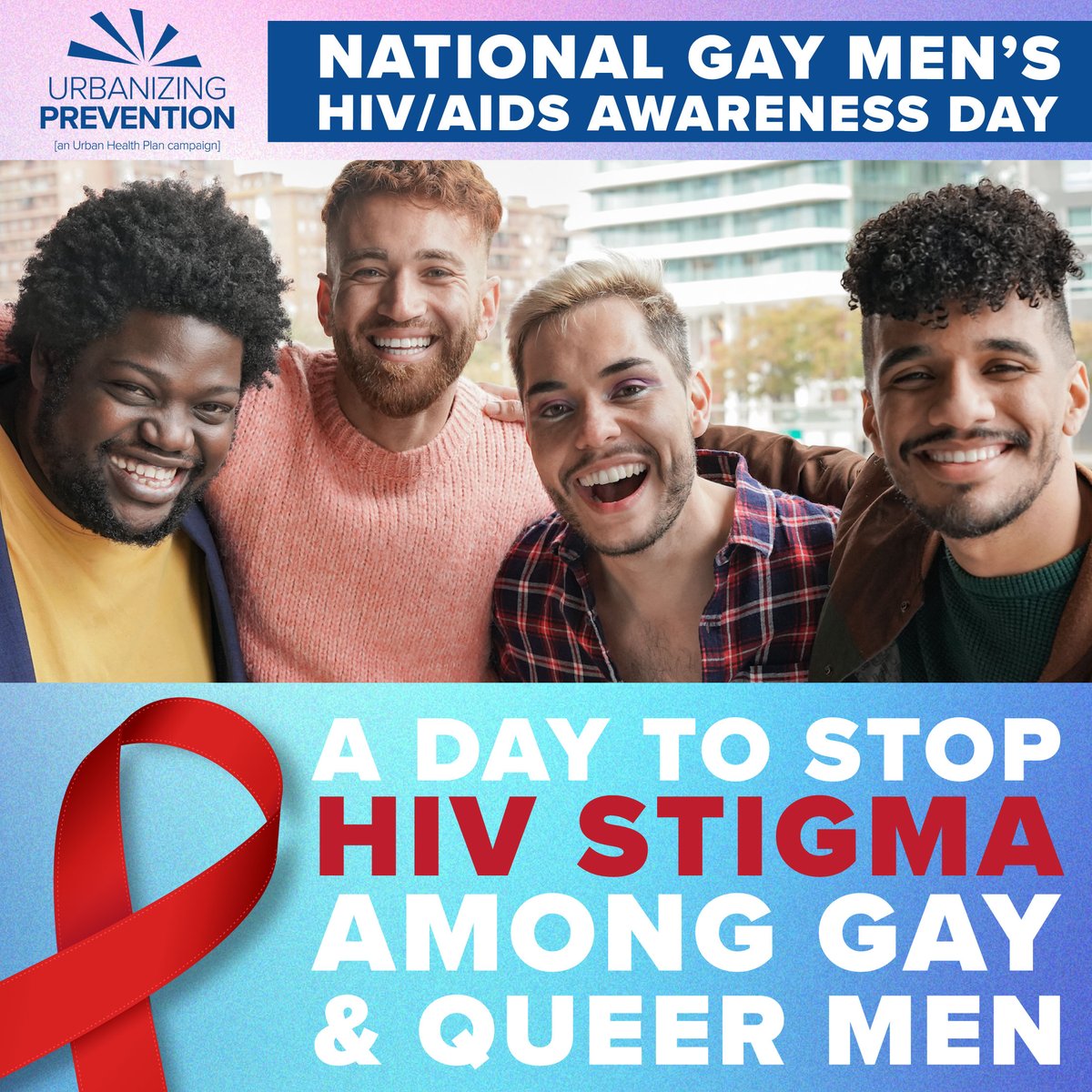 PreventionUHP's tweet photo. Today is National Gay Men’s HIV/AIDS Awareness Day, a day to stop HIV stigma and to #StartTalkingHIV: talk about testing, condoms, #PrEP, #ART and any other treatments for #HIV. 🔗🌳for + #UrbanizingPrevention #SexualHealth #NGMHAAD https://t.co/prC9I6gHFM
