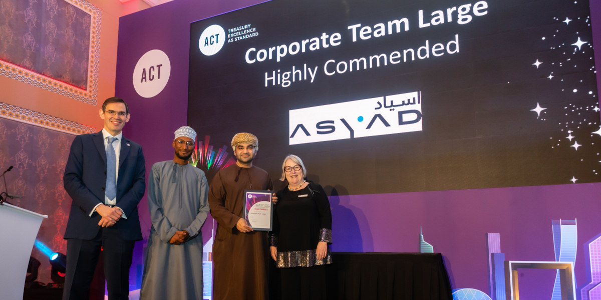 actupdate's tweet photo. The ACT Middle East Treasury Awards judges highly commended the Asyad Group Treasury Team in the Corporate Team of the Year – Large - category.
That's a great achievement in a strong field of entries!
#ACTMETS22 https://t.co/kdaotKpevV