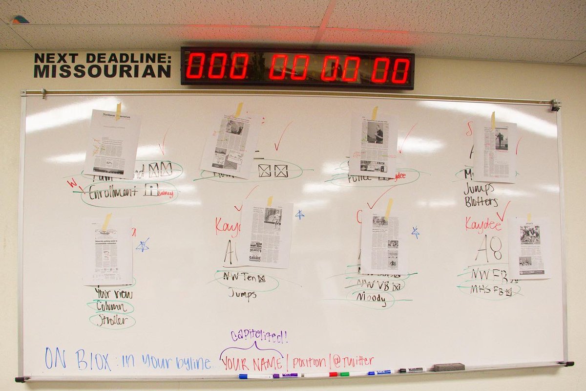 NWComMM's tweet photo. Here are some behind the scenes of @TheMissourian. Our writers work hard to deliver the weekly newspaper every Thursday. The Missourian offers profession-based opportunities for majors within news and sports reporting, design, photography, editing and advertising. #rushwellshall https://t.co/See3tTydTY