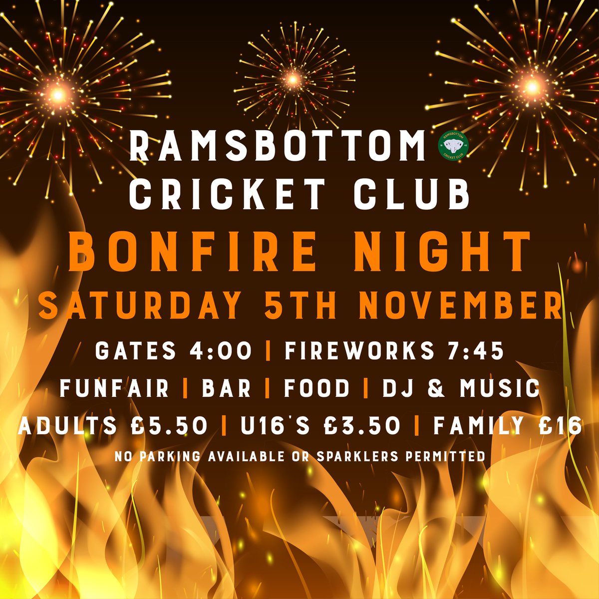 TICKETS ARE NOW ON SALE FOR BONFIRE NIGHT 🎆🎇🔥🔥 Follow the link to buy your tickets. Limited numbers so don’t miss out. Bonfire, fireworks, funfair, music and more 💛💚💛💚 tickettailor.com/events/ramsbot…