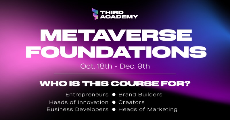 ThirdAcademy_'s tweet photo. The Metaverse market is expected to hit $824.53B by 2030. Are you going to miss this? 🤔

Learn everything you need to launch your brand!

• Study the campaigns of top brands
• Workshop your own GTM strategy
• Learn how to engage web3 communities

Apply now!🧑‍💻