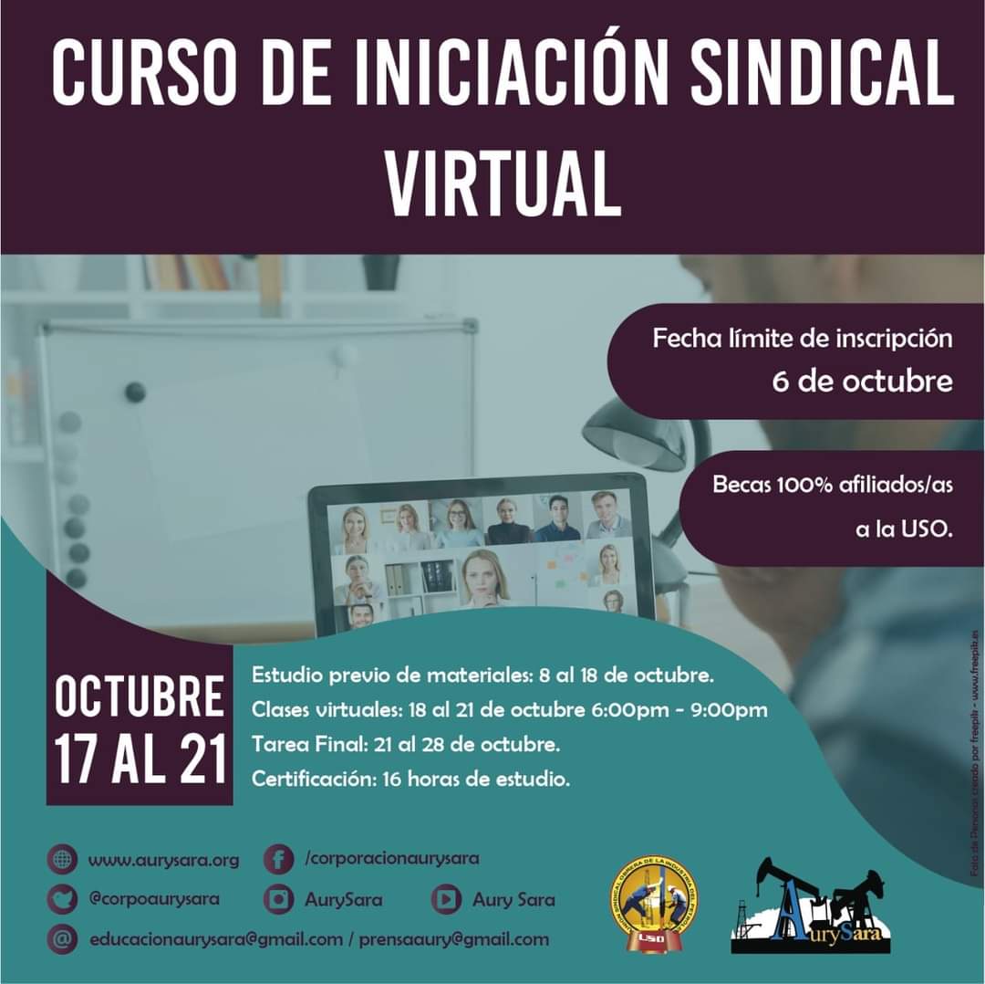 Curso de iniciación sindical mediante la @corpoaurysar. <a href="/JohnUso25/">John Rodriguez USO</a>