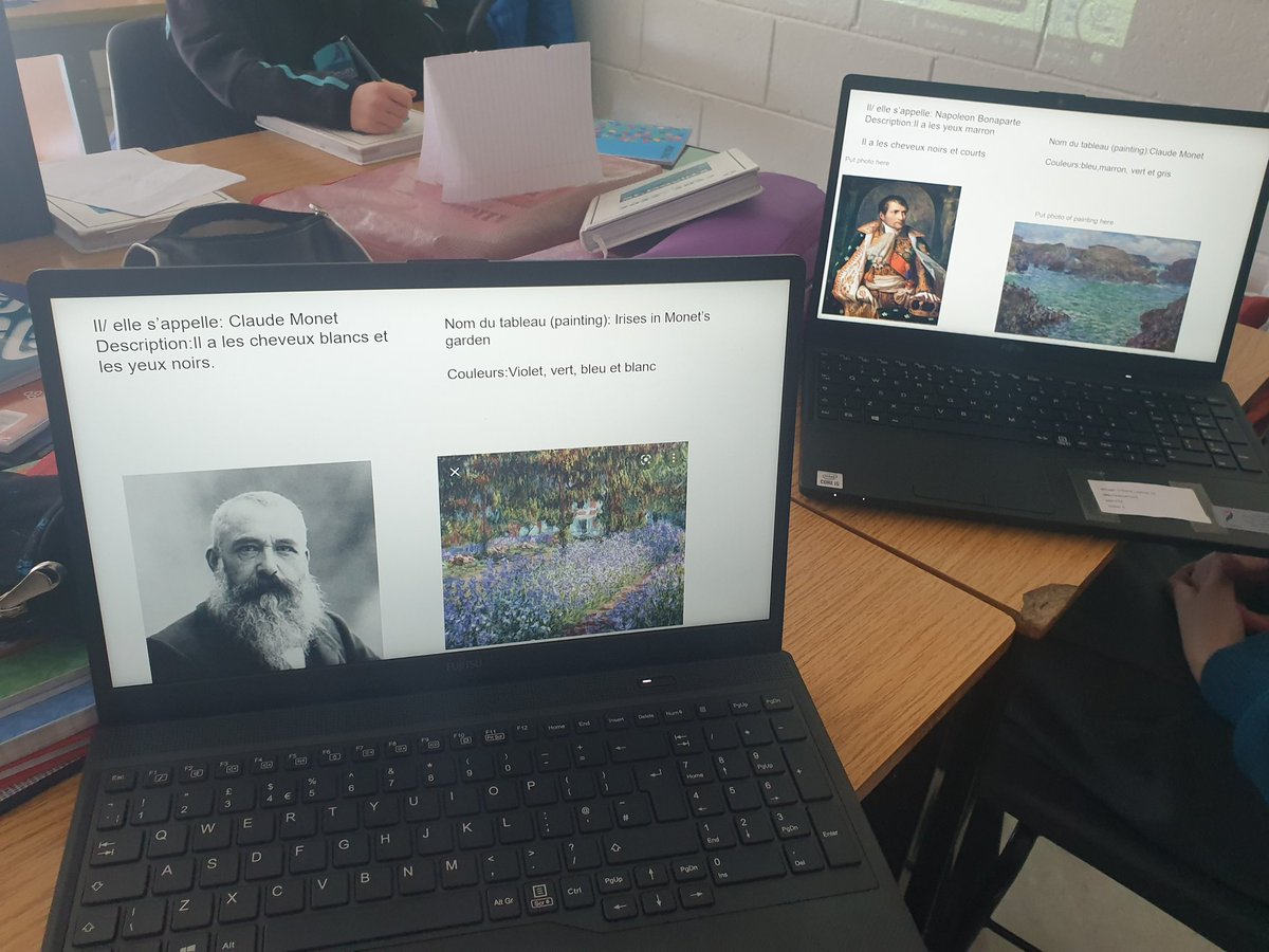odowd_bryan's tweet photo. First year French exploring colours and physical appearance through French paintings and famous French speakers #googleSlides #MFLchat https://t.co/BELNGiTpgA