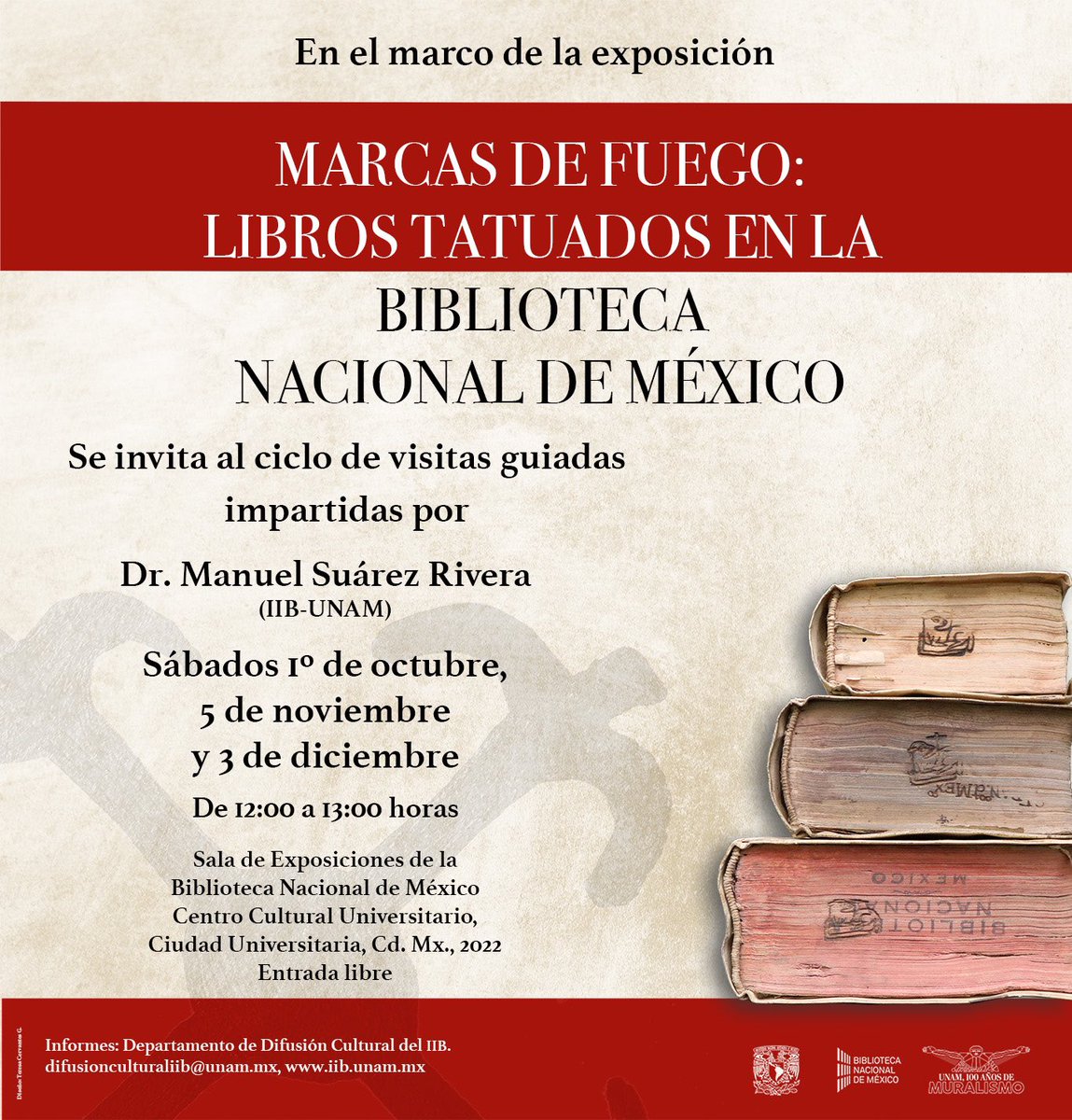 Manuel Suarez (@manuel_suarez_) on Twitter photo Para los interesados en las visitas guiadas a la exposición de marcas de fuego en la BNM, aquí está el calendario de las que daré en sábados. Son gratuitas, de preferencia, con registro para asistir. Nos vemos el fin de semana en la <a href="/IIBUNAM/">Biblioteca Nacional de México</a> 😀#marcasdefuegoBNN Para los interesados en las visitas guiadas a la exposición de marcas de fuego en la BNM, aquí está el calendario de las que daré en sábados. Son gratuitas, de preferencia, con registro para asistir. Nos vemos el fin de semana en la <a href="/IIBUNAM/">Biblioteca Nacional de México</a> 😀#marcasdefuegoBNN