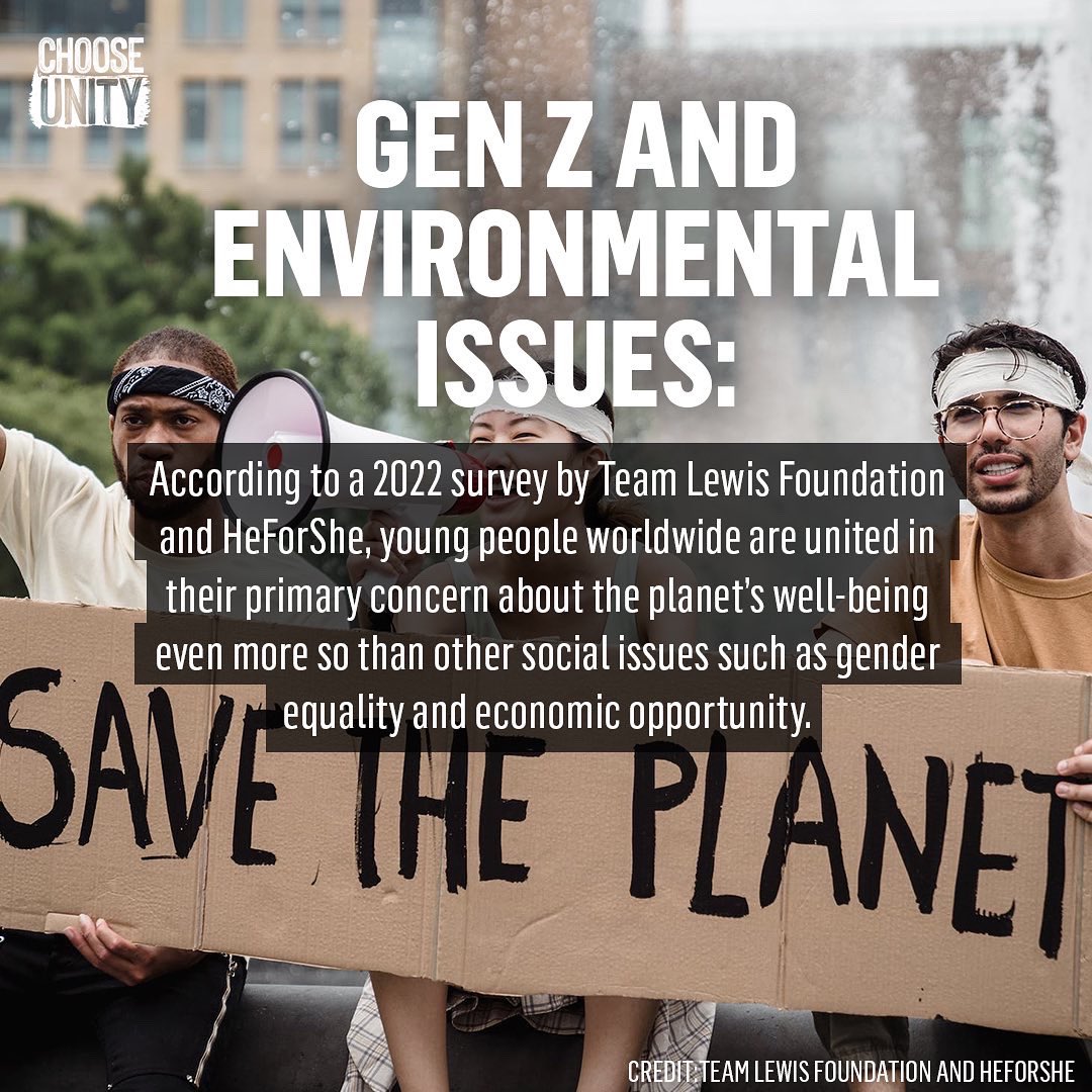 wechooseunity's tweet photo. The climate crisis is one of, if not the most, demanding and defining challenge of our time. #GenZ is no stranger to this looming threat. Young activists are no longer waiting for global leaders and major corporations to take action. https://t.co/R7kSPb42Gs