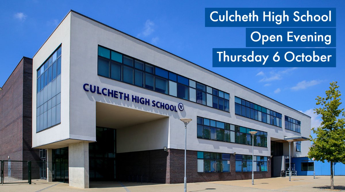 CulchethHS's tweet photo. Come and visit us on our #OpenEvening @CulchethHS Thursday 6 October 5.30pm – 8:00pm. All welcome 

#Culcheth #WeAreCHS https://t.co/y6Nq0O5EIq