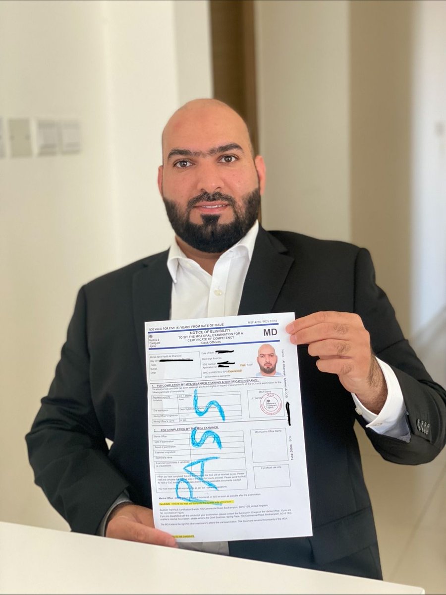 ssmarineschool's tweet photo. Yesterday was a proud moment for former student, Ahmed Al Kharousi as he passed his Master (unlimited) oral exam from Maritime and Coastguard Agency, UK.
What a fantastic achievement. π
#WEARESSMS https://t.co/fcfzeKrGlA