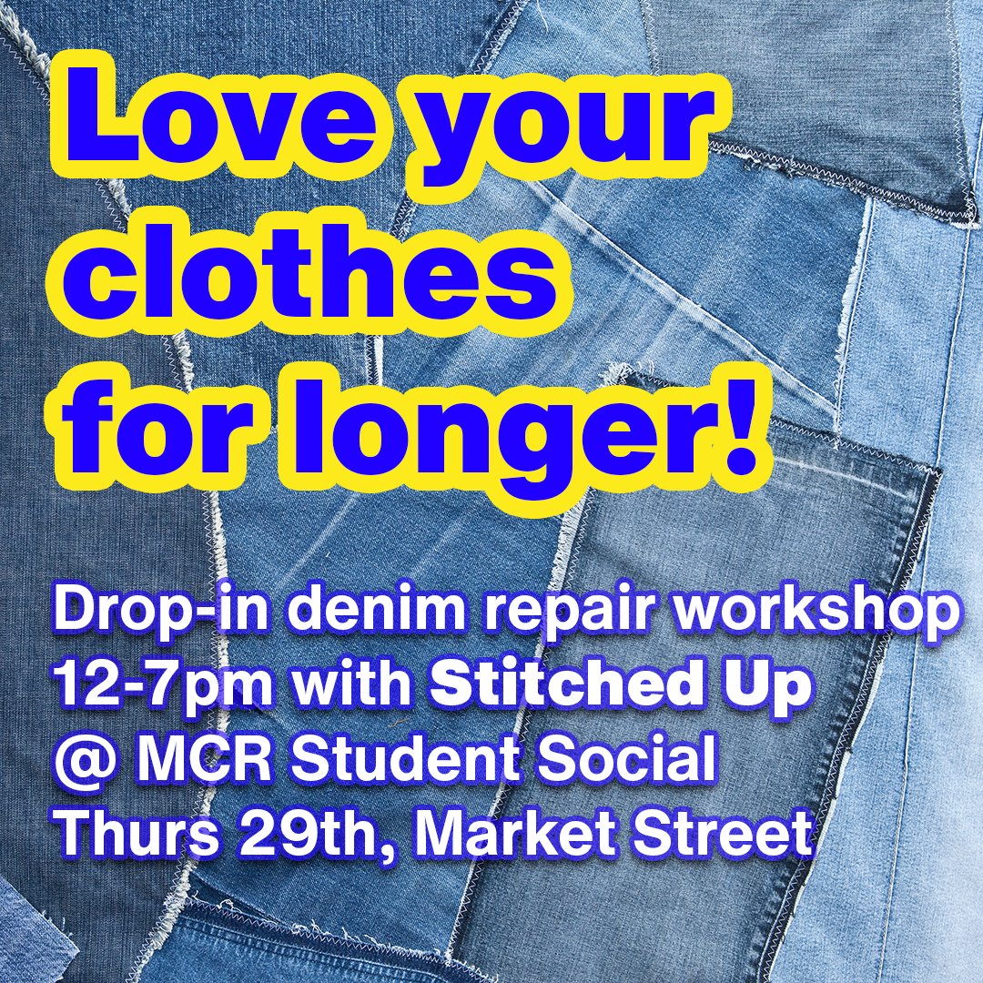 InOurNatureMCR (@inournaturemcr) on Twitter photo Learn how to make your denim last longer! @StitchedUpUK will be running a drop-in 'ReDo your Denim' workshop this Thursday 29th from 12-7pm by Lush on Market Street 🧵#InOurNature #SustainableFashion #ManchesterArndale <a href="/CityCo/">CityCo Manchester</a> Learn how to make your denim last longer! @StitchedUpUK will be running a drop-in 'ReDo your Denim' workshop this Thursday 29th from 12-7pm by Lush on Market Street 🧵#InOurNature #SustainableFashion #ManchesterArndale <a href="/CityCo/">CityCo Manchester</a>