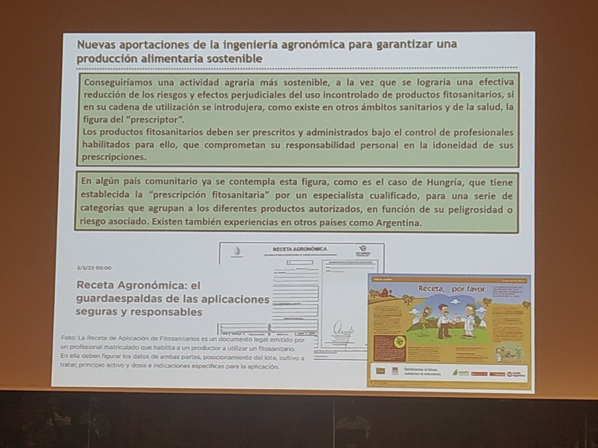 RaquelByR's tweet photo. 📢El ingeniero agrónomo como prescriptor 📃 de productos fitosanitarios para garantizar la seguridad en la aplicación y su sostenibilidad #SanidadVegetal, uno de los temas tratados en #CongesoAgronomos por @agronomoscentro

➡️Interesante artículo:
https://t.co/KOn3Yhptm6 https://t.co/TMoQy3tBTb