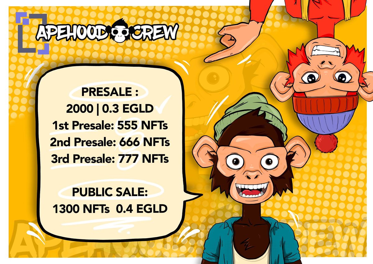 Evca Wolf (@evcawolfcz) on Twitter photo 🎁 #ELROND #GIVEAWAY 🎁
In partnership with <a href="/ApehoodCrew/">Apehood Crew</a> we're giving away🔥:
🥇1 $EGLD
🥈7 WL spots
✅To enter:
1️⃣ Follow <a href="/ApehoodCrew/">Apehood Crew</a> & me
2️⃣ ❤️ & RT
3️⃣ Tag 3 friends
🚨MINT take place 30th September on @FrameItNFT !🔥
👉🏻Presale - 0.3 $EGLD
👉🏻Public - 0.4 $EGLD
48h ⏳ 🎁 #ELROND #GIVEAWAY 🎁
In partnership with <a href="/ApehoodCrew/">Apehood Crew</a> we're giving away🔥:
🥇1 $EGLD
🥈7 WL spots
✅To enter:
1️⃣ Follow <a href="/ApehoodCrew/">Apehood Crew</a> & me
2️⃣ ❤️ & RT
3️⃣ Tag 3 friends
🚨MINT take place 30th September on @FrameItNFT !🔥
👉🏻Presale - 0.3 $EGLD
👉🏻Public - 0.4 $EGLD
48h ⏳