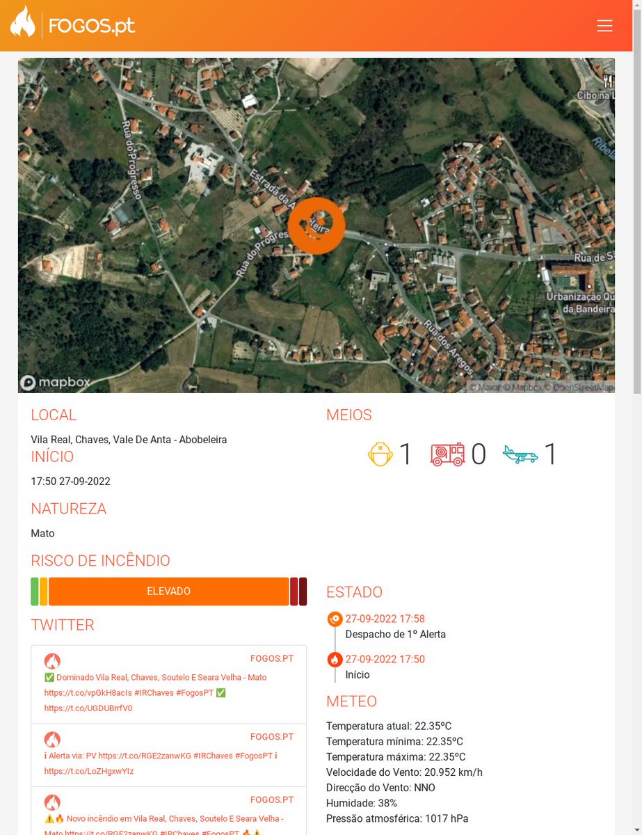 FogosPt's tweet photo. β π₯ Novo incΓͺndio em Vila Real, Chaves, Vale De Anta - Mato https://t.co/3qOxiyze4N #IRChaves #FogosPT π₯β https://t.co/zLBcWZOT7C